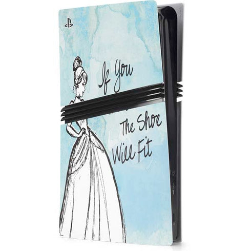 Disney Cinderella Sketch Art Shoe Will Fit PlayStation PS5 Skins