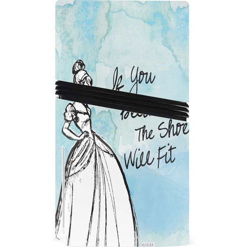 Disney Cinderella Sketch Art Shoe Will Fit PS5 Pro Disk Console Skin