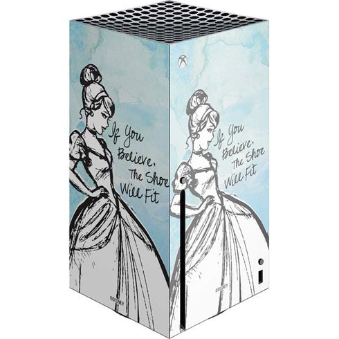 Disney Cinderella Sketch Art Shoe Will Fit Xbox Series X Skins