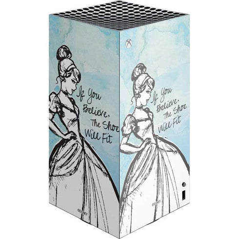 Disney Cinderella Sketch Art Shoe Will Fit XBox Series X Digital Edition Console Skin