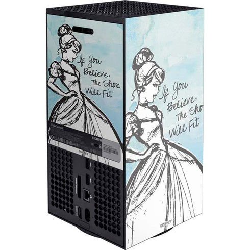 Disney Cinderella Sketch Art Shoe Will Fit XBox Series X Digital Edition Console Skin