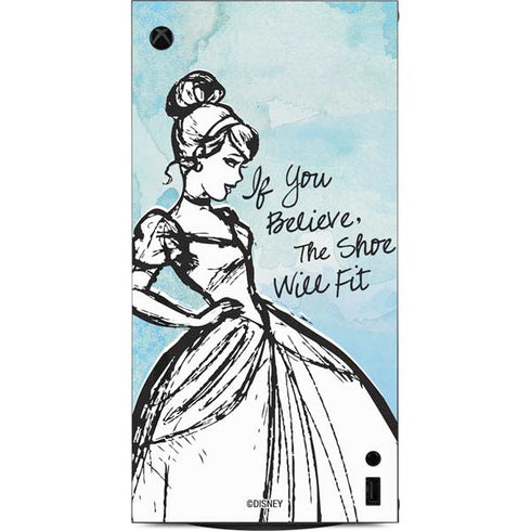 Disney Cinderella Sketch Art Shoe Will Fit XBox Series X Digital Edition Console Skin