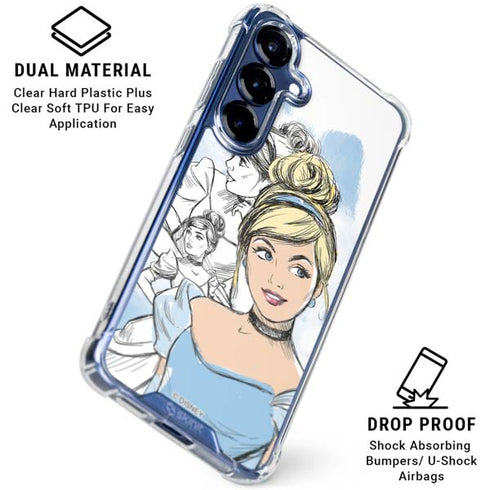 Disney Princess Cinderella Sketch Galaxy S25 Clear Case