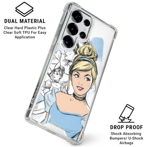 Disney Princess Cinderella Sketch Galaxy S26 Ultra Clear Case