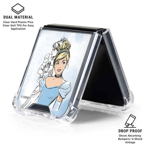 Disney Princess Cinderella Sketch Galaxy Z Flip6 Clear Case