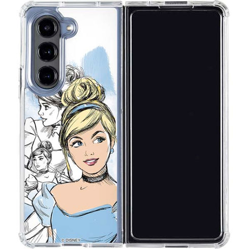Disney Princess Cinderella Sketch Galaxy Z Fold5 5G Clear Case