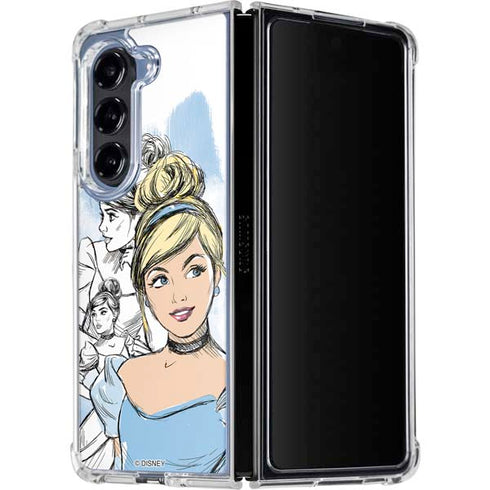 Disney Princess Cinderella Sketch Galaxy Z Fold5 5G Clear Case