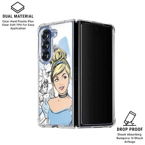 Disney Princess Cinderella Sketch Galaxy Z Fold6 Clear Case