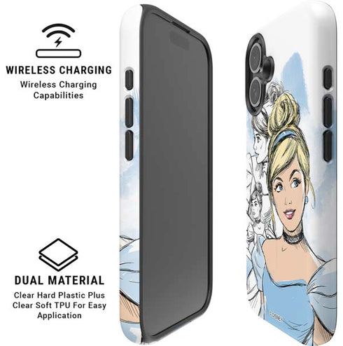Disney Princess Cinderella Sketch iPhone 16 Magsafe Impact Case