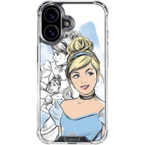 Disney Princess Cinderella Sketch iPhone 16 Plus Clear Case