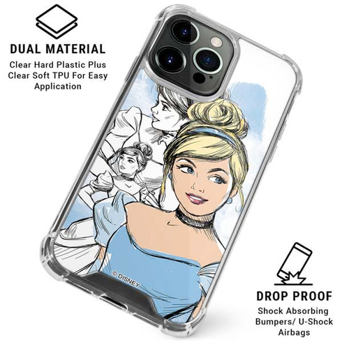 Disney Princess Cinderella Sketch iPhone 16 Pro Max Clear Case