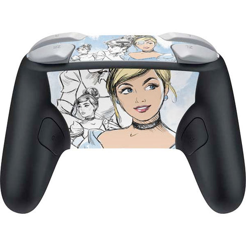 Disney Princess Cinderella Sketch Nintendo Switch 2 (2025) Pro Controller Skin