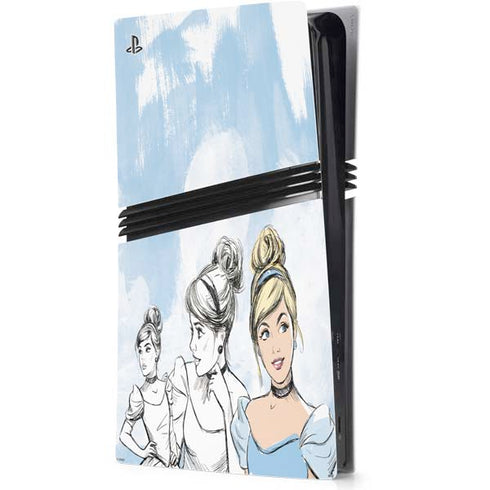 Disney Princess Cinderella Sketch PS5 Pro Console Skin