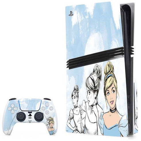 Disney Princess Cinderella Sketch PS5 Pro Disk Bundle Skin