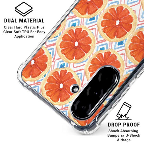 Bouffants and Broken Hearts Citrus Geo Galaxy A36 5G Clear Case