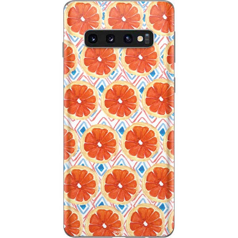 Bouffants and Broken Hearts Citrus Geo Galaxy S10 Skin
