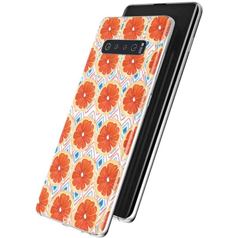Bouffants and Broken Hearts Citrus Geo Galaxy S10 Skin
