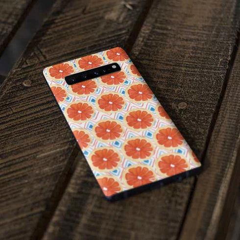 Bouffants and Broken Hearts Citrus Geo Galaxy S10 Skin