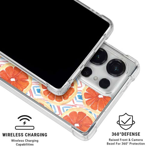 Bouffants and Broken Hearts Citrus Geo Galaxy S25 Ultra Clear Case