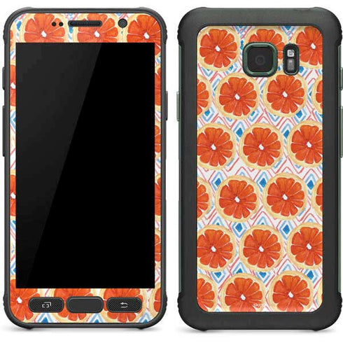 Bouffants and Broken Hearts Citrus Geo Galaxy S7 Active Skin