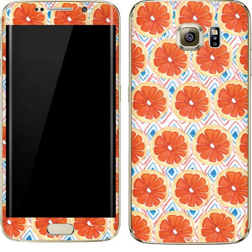 Bouffants and Broken Hearts Citrus Geo Galaxy S7 Edge Skin