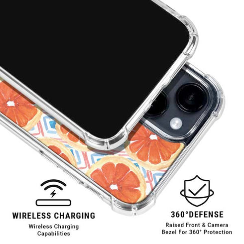 Bouffants and Broken Hearts Citrus Geo iPhone 15 Clear Case