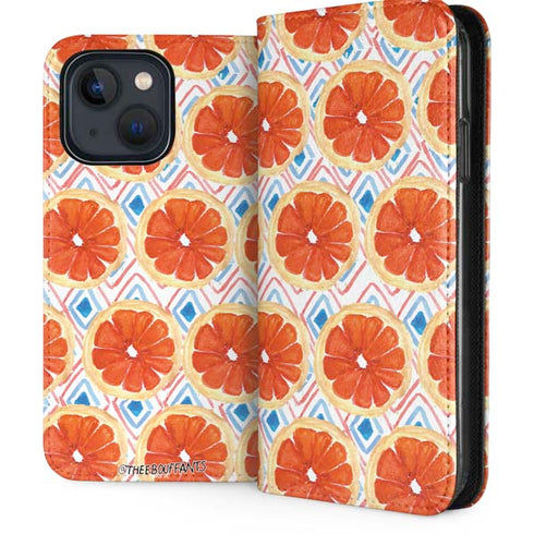 Bouffants and Broken Hearts Citrus Geo iPhone 15 Folio Case