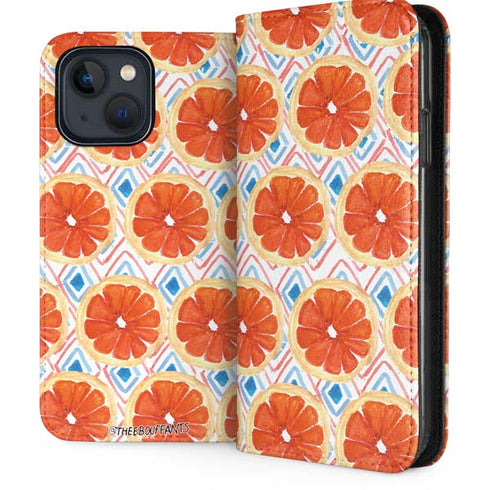 Bouffants and Broken Hearts Citrus Geo iPhone 15 Plus Folio Case