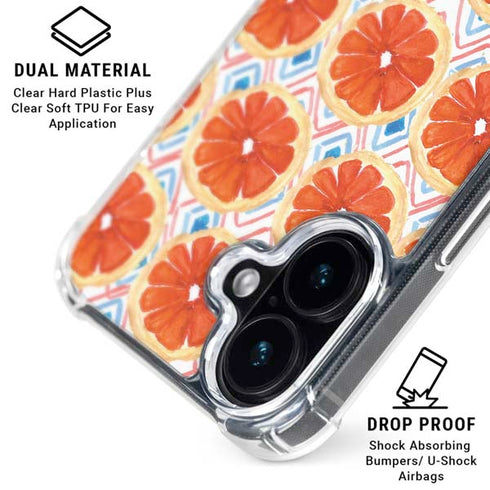 Bouffants and Broken Hearts Citrus Geo iPhone 16 Clear Case