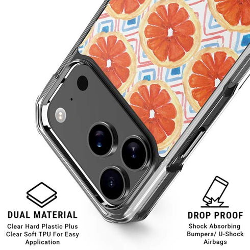Bouffants and Broken Hearts Citrus Geo iPhone 18 Pro Clear Case
