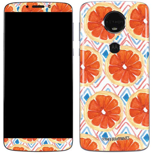 Bouffants and Broken Hearts Citrus Geo Moto E5 Plus Skin