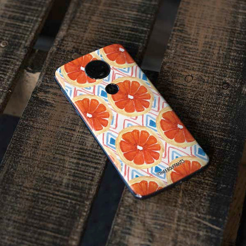 Bouffants and Broken Hearts Citrus Geo Moto E5 Plus Skin