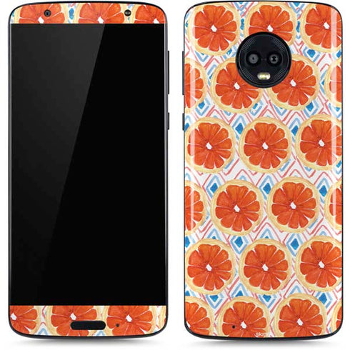 Bouffants and Broken Hearts Citrus Geo Moto G6 Skin