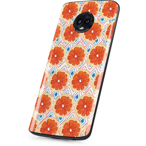 Bouffants and Broken Hearts Citrus Geo Moto G6 Skin