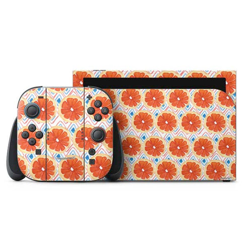 Bouffants and Broken Hearts Citrus Geo Nintendo Switch 2 (2025) with Joy-Con Skin
