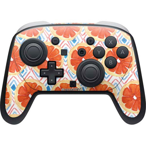 Bouffants and Broken Hearts Citrus Geo Nintendo Switch 2 (2025) Pro Controller Skin
