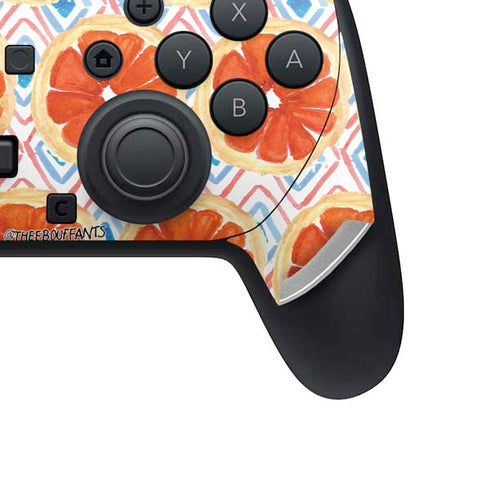 Bouffants and Broken Hearts Citrus Geo Nintendo Switch 2 (2025) Pro Controller Skin
