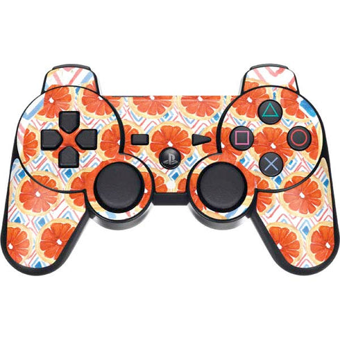Bouffants and Broken Hearts Citrus Geo PS3 Dual Shock wireless controller Skin