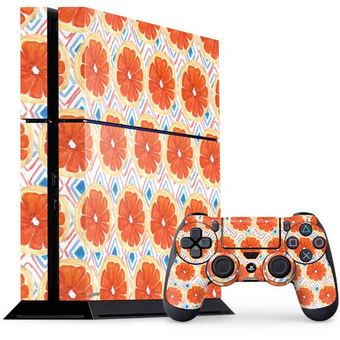 Bouffants and Broken Hearts Citrus Geo PS4 Console and Controller Bundle Skin