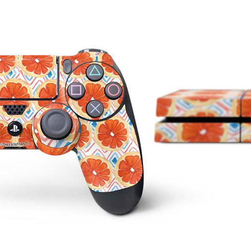 Bouffants and Broken Hearts Citrus Geo PS4 Console and Controller Bundle Skin