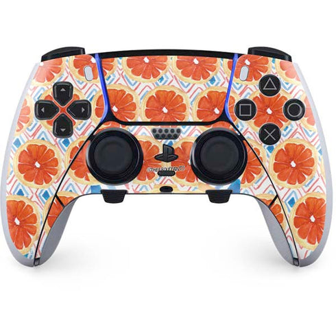 Bouffants and Broken Hearts Citrus Geo PS5 DualSense Edge Pro Controller Skin