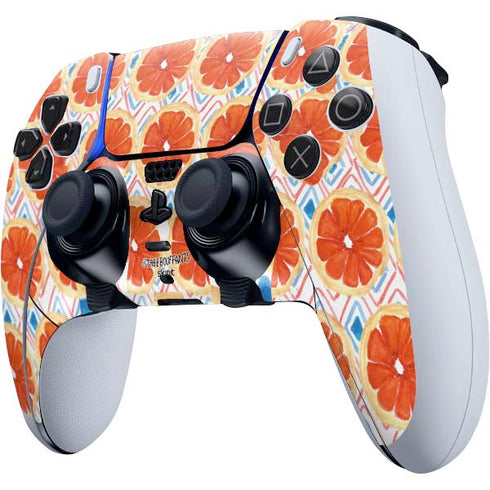Bouffants and Broken Hearts Citrus Geo PS5 DualSense Edge Pro Controller Skin