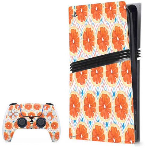 Bouffants and Broken Hearts Citrus Geo PlayStation PS5 Skins