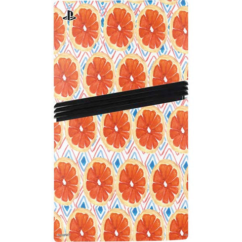 Bouffants and Broken Hearts Citrus Geo PS5 Pro Console Skin