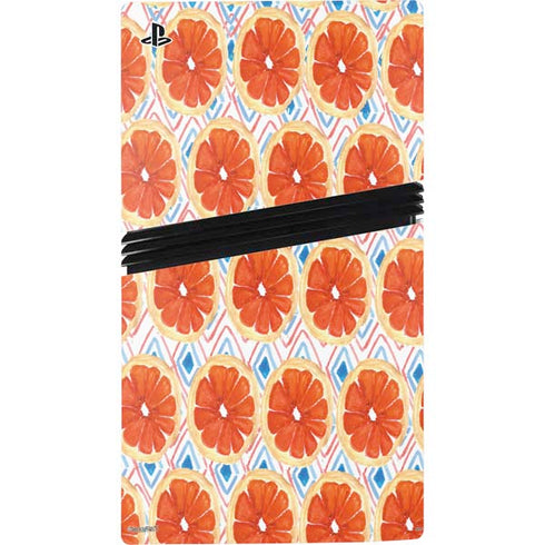 Bouffants and Broken Hearts Citrus Geo PS5 Pro Disk Console Skin