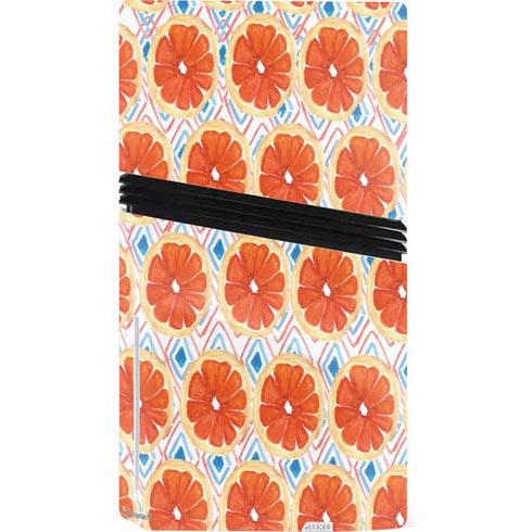 Bouffants and Broken Hearts Citrus Geo PS5 Pro Disk Console Skin