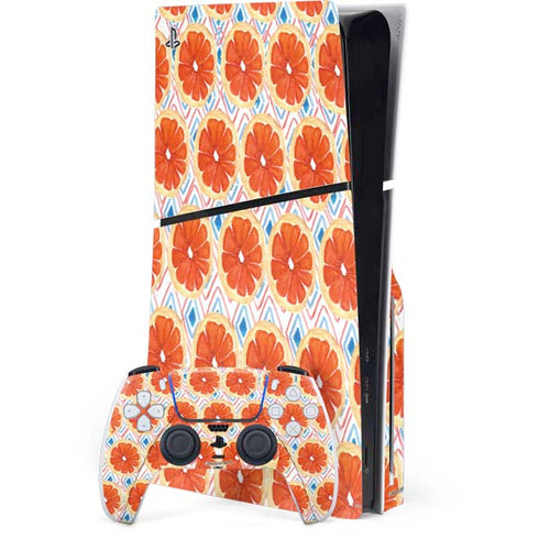Bouffants and Broken Hearts Citrus Geo PlayStation PS5 Skins
