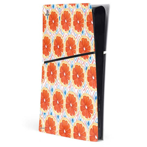 Bouffants and Broken Hearts Citrus Geo PS5 Slim Digital Edition Console Skin