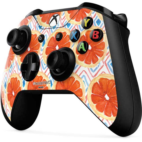 Bouffants and Broken Hearts Citrus Geo Xbox One X Controller Skin