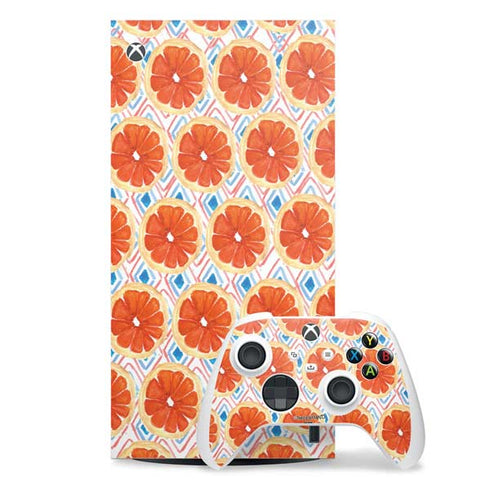 Bouffants and Broken Hearts Citrus Geo Xbox Series X Skins